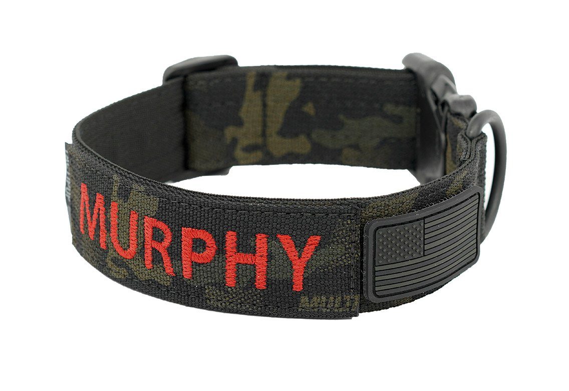 1.5" Durable Dog Collar Black Camo