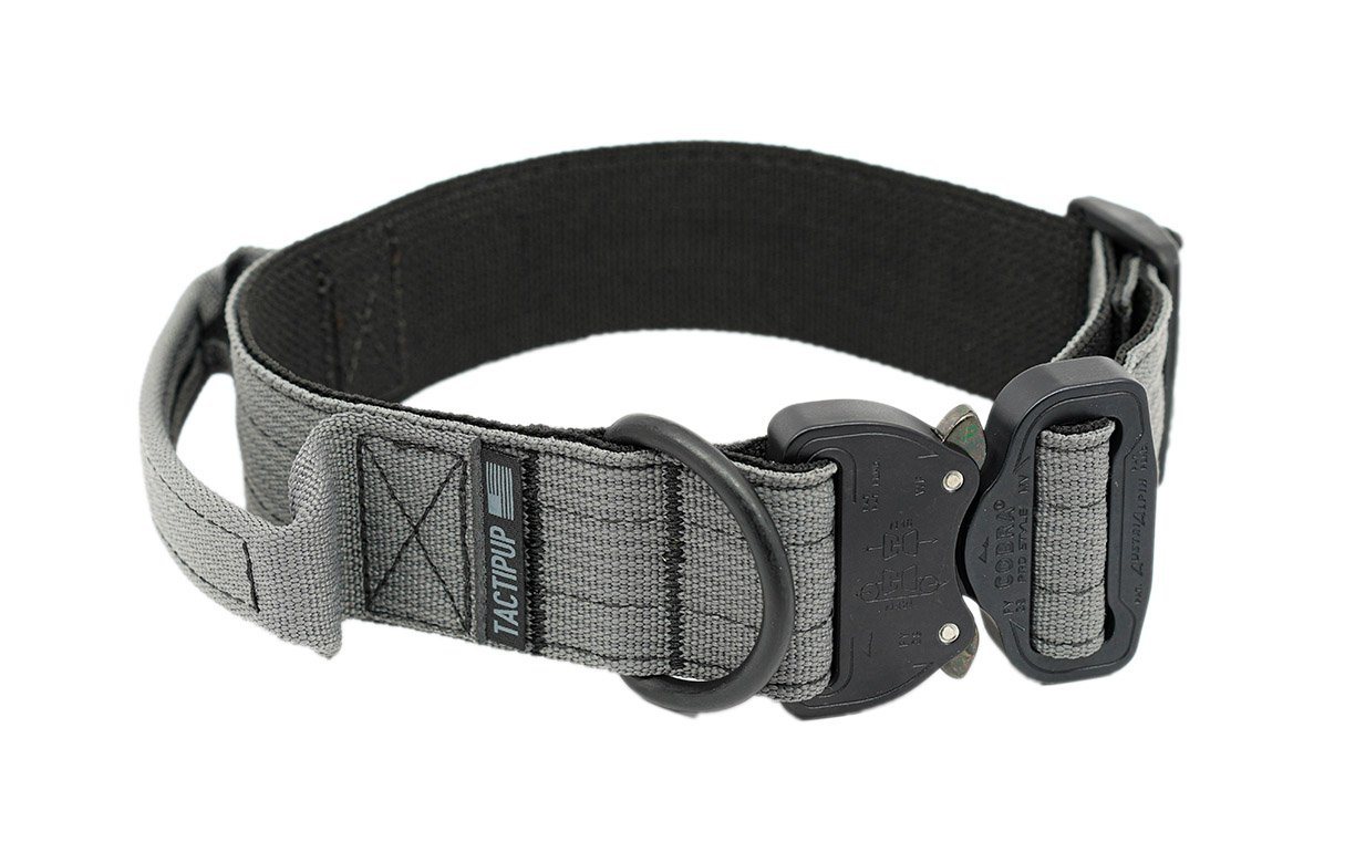Extreme Tactical Dog Collar with Handle and Cobra Buckle - Tactipup