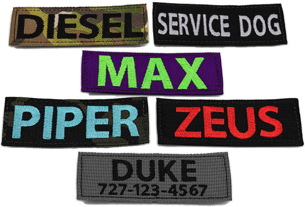 CUSTOMS Patches for Dog Harness or Collar, 5x1.5, Hook-Side Backing